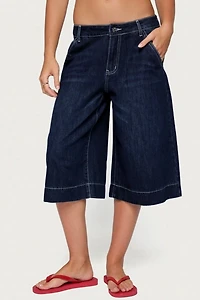 Edikted Letty Low Rise Denim Bermuda Shorts