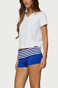 Edikted Shantal Stripey Foldover Shorts