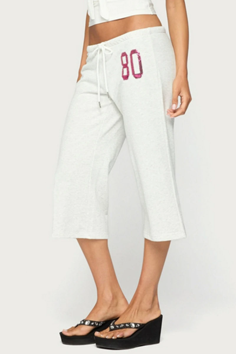 Edikted 80 Sequin Capri Sweatpants