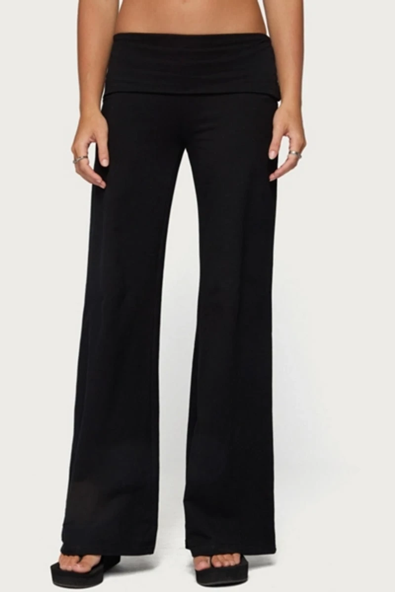 Edikted Angel Energy Sequin Foldover Pants