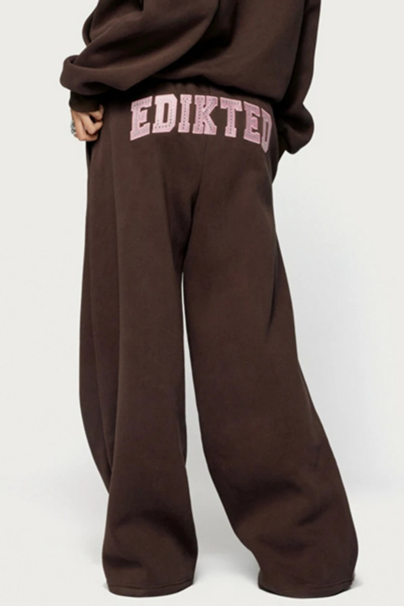 Edikted Glow Rhinestone Sweatpants