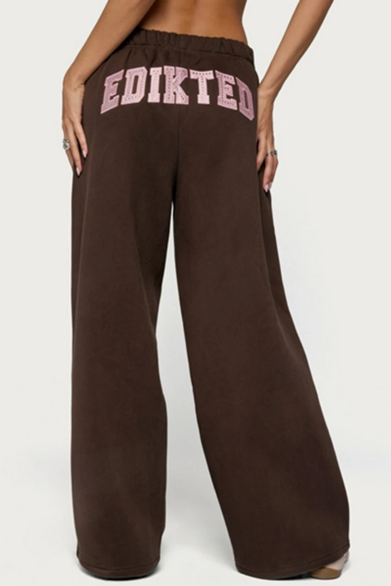 Edikted Glow Rhinestone Sweatpants