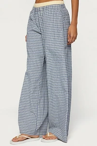 Edikted Indya Contrast Plaid Wide Leg Pants