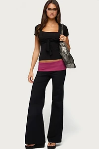 Edikted Maci Striped Foldover Pants