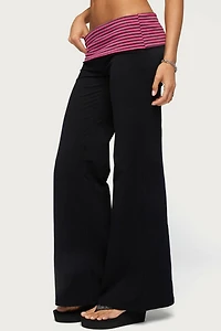 Edikted Maci Striped Foldover Pants