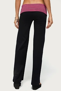 Edikted Maci Striped Foldover Pants