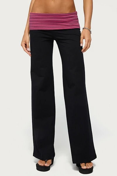Edikted Maci Striped Foldover Pants