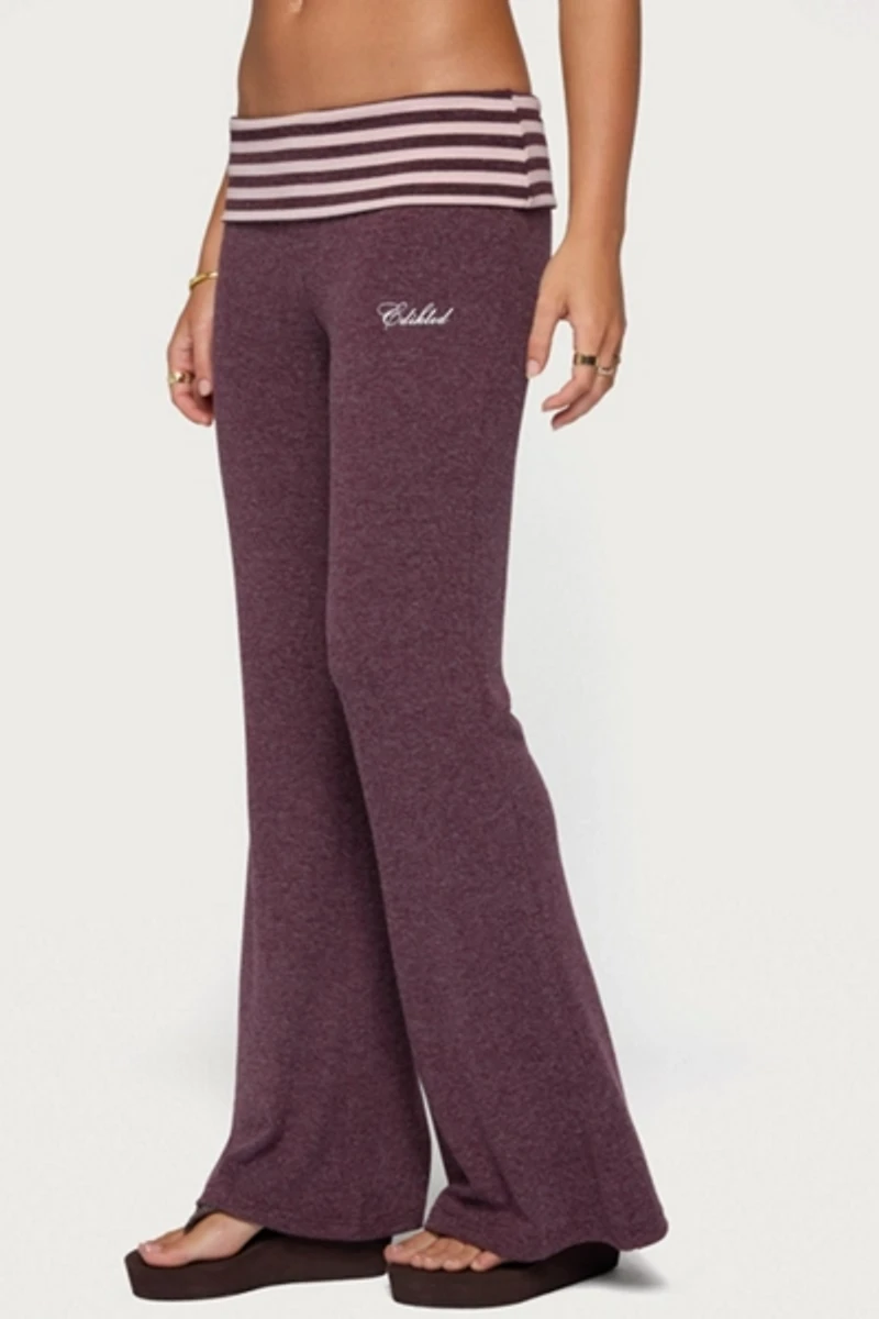 Edikted Stay Stripey Foldover Pants