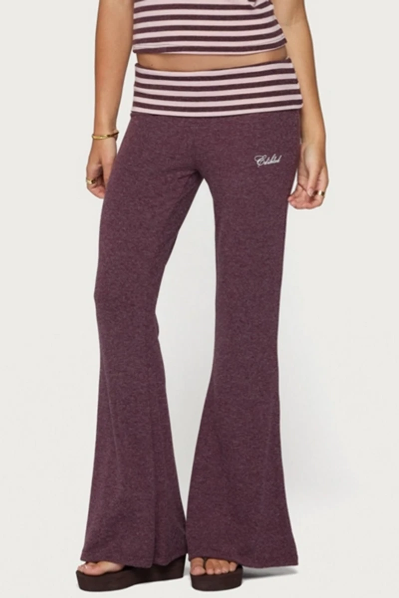 Edikted Stay Stripey Foldover Pants