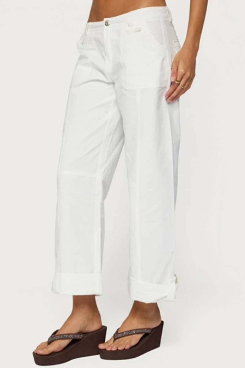 Edikted Odettia Sheer Cotton Pants