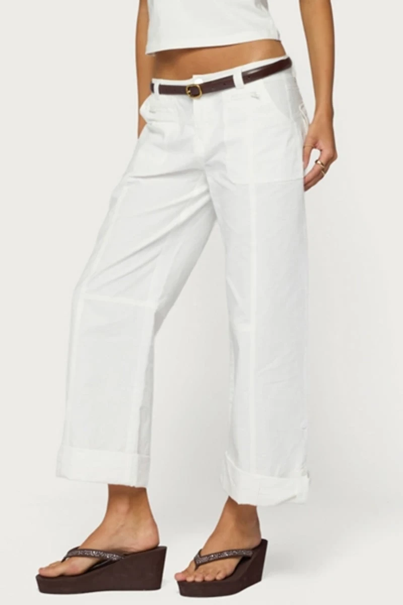Edikted Odettia Sheer Cotton Pants
