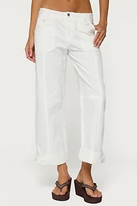 Edikted Odettia Sheer Cotton Pants
