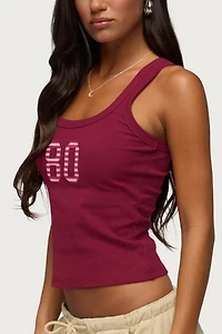 Edikted 80 Stripey Ribbed Tank Top