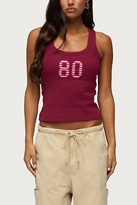Edikted 80 Stripey Ribbed Tank Top