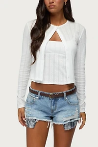 Edikted Adie Pointelle Cardigan
