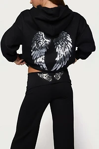 Edikted Angel Energy Sequin Hoodie