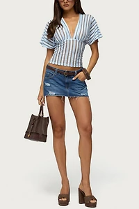 Edikted Alwyn Flutter Crochet Zigzag Top