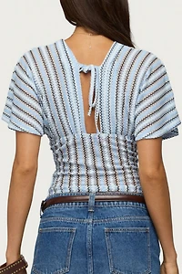 Edikted Alwyn Flutter Crochet Zigzag Top