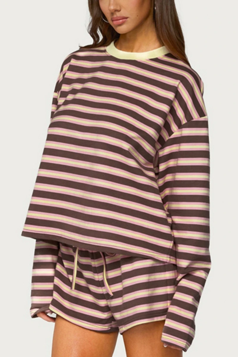 Edikted Blanchy Striped Long Sleeve Top
