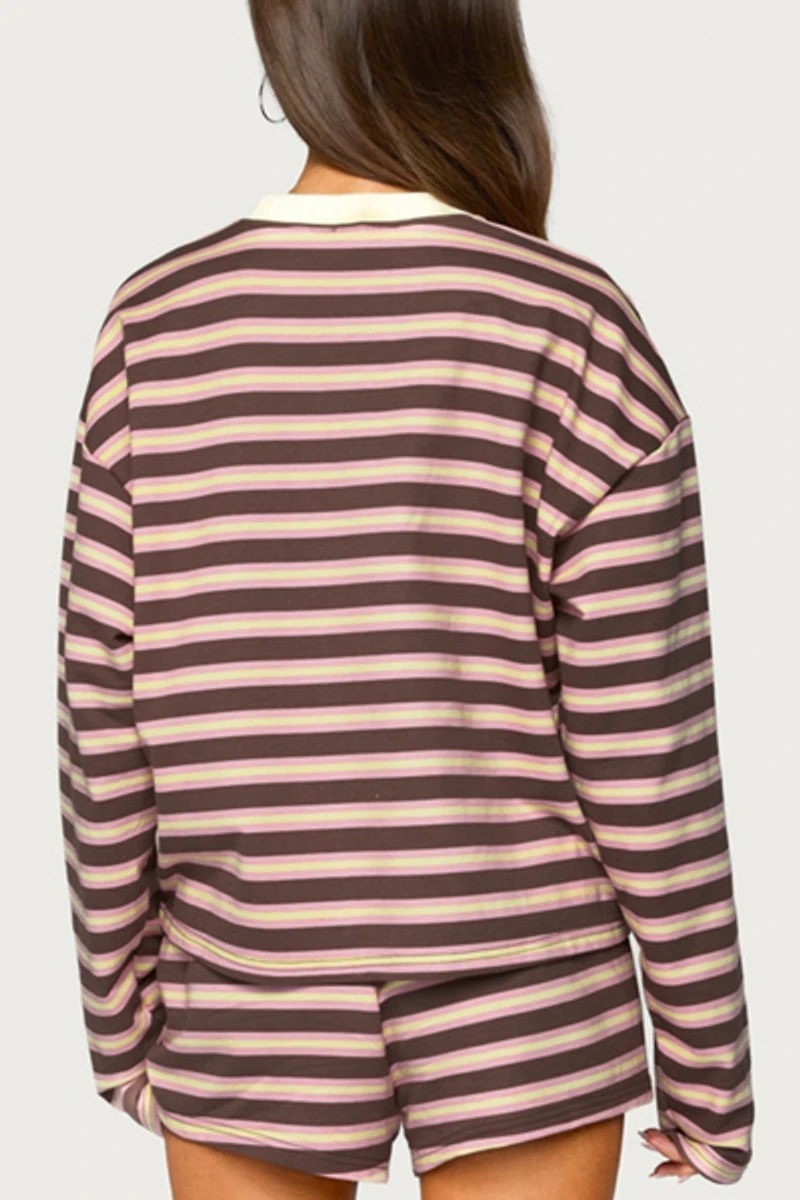 Edikted Blanchy Striped Long Sleeve Top