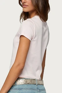 Edikted Coconut Beaded T Shirt