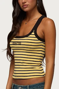 Edikted Energy Striped Ribbed Tank Top