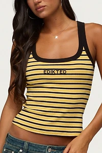 Edikted Energy Striped Ribbed Tank Top