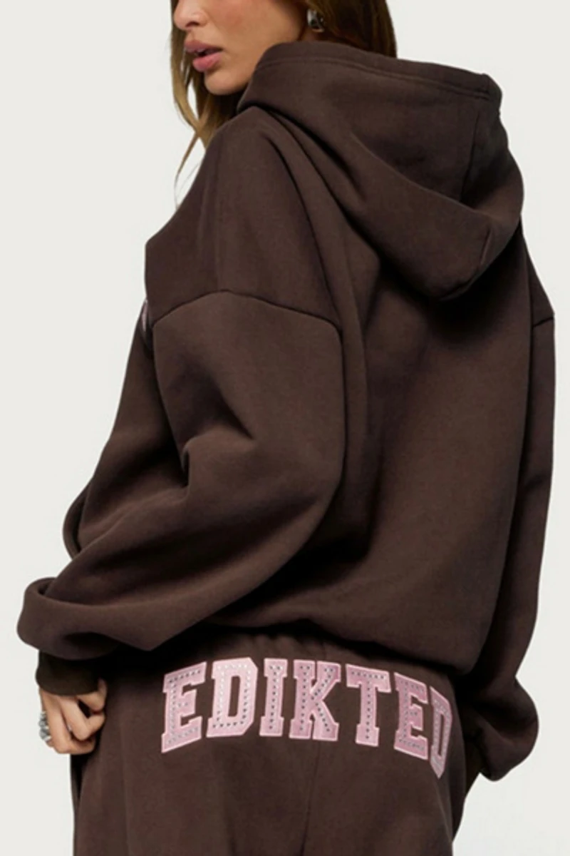 Edikted Glow Rhinestone Hoodie