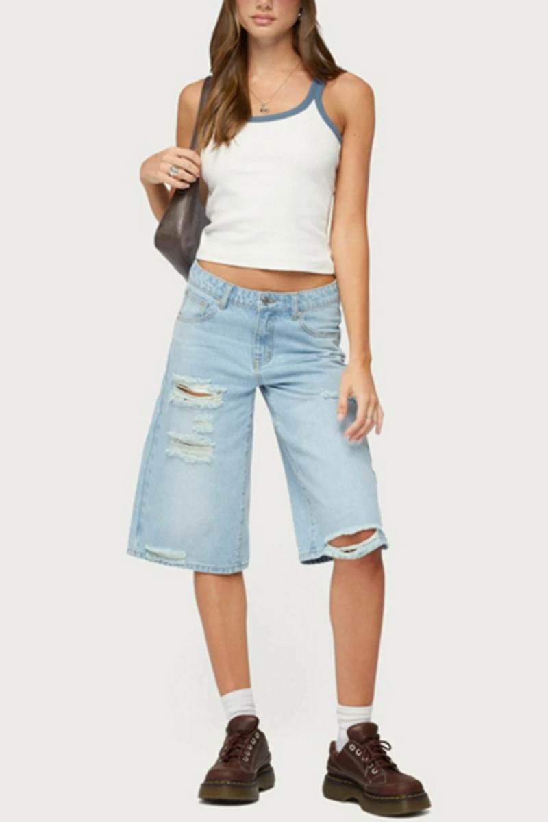 Edikted Eida Contrast Ribbed Tank Top