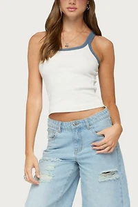 Edikted Eida Contrast Ribbed Tank Top