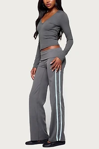 Edikted Ferne Long Sleeve V Neck Top