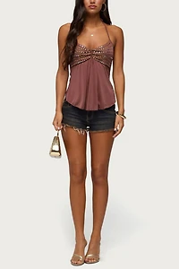 Edikted Ivana Studded Halter Top
