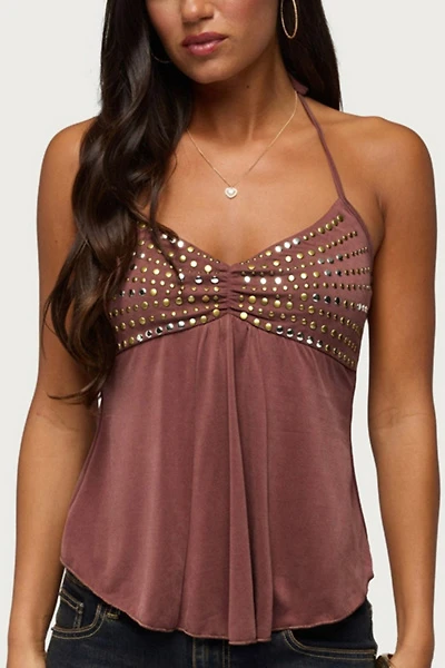 Edikted Ivana Studded Halter Top