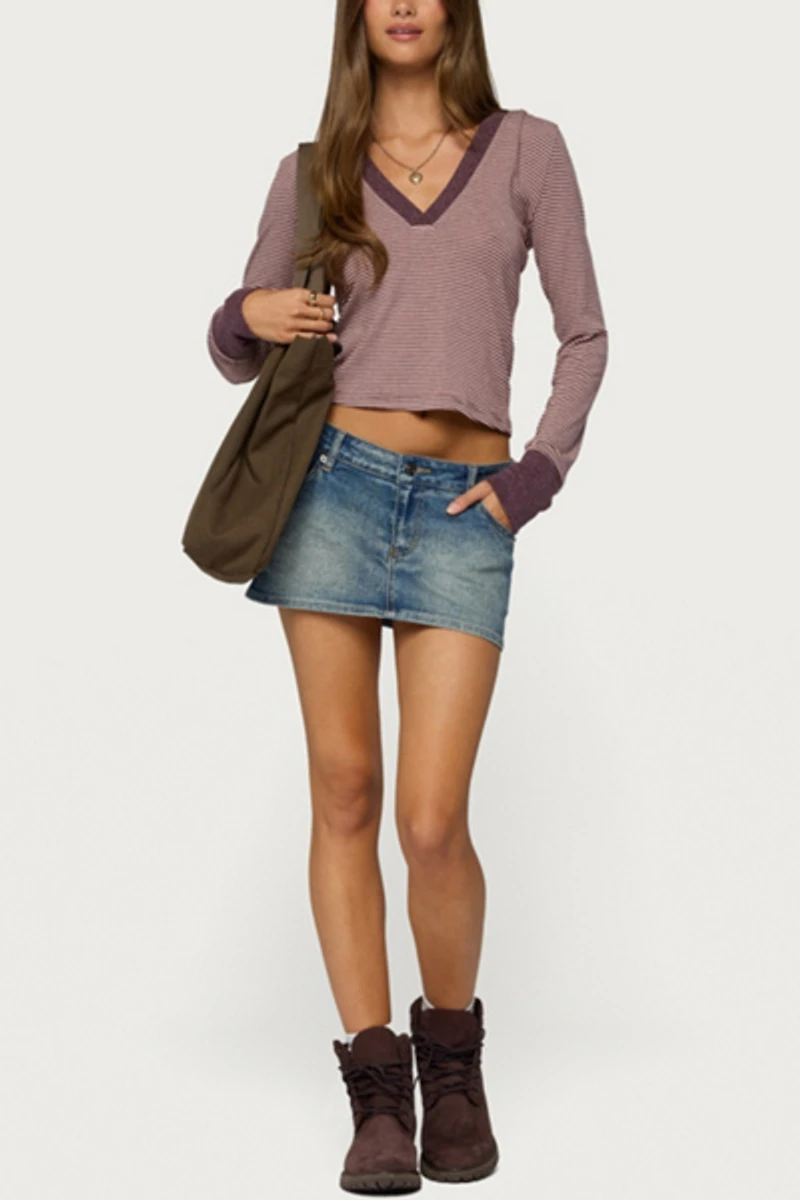 Edikted Kadia Striped Hooded Top