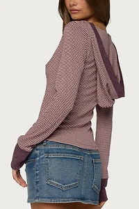 Edikted Kadia Striped Hooded Top