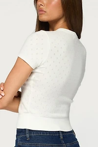 Edikted Kiyomi Knit Button Up Top