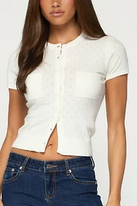 Edikted Kiyomi Knit Button Up Top