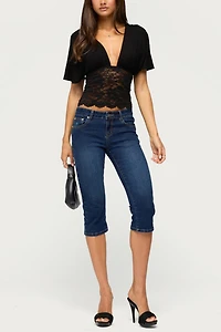 Edikted Jaeda Lacey Flutter Plunging Top