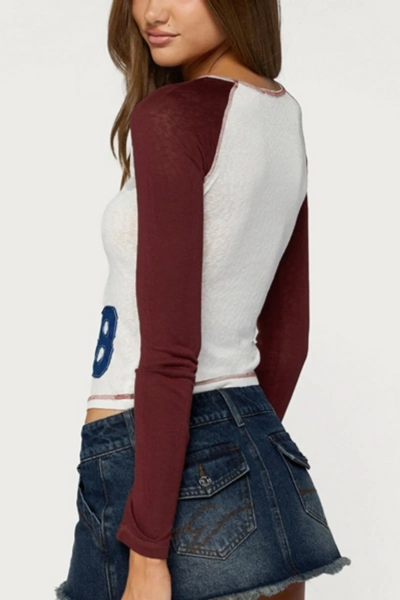 Edikted Julika Contrast Long Sleeve Top