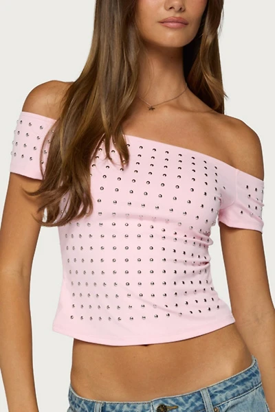 Edikted Mack Studded Off Shoulder Top