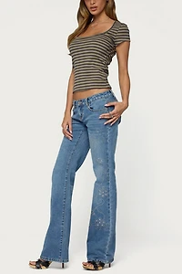 Edikted Maddex Striped Ribbed Top