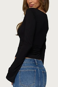 Edikted Olina Long Sleeve Keyhole Top