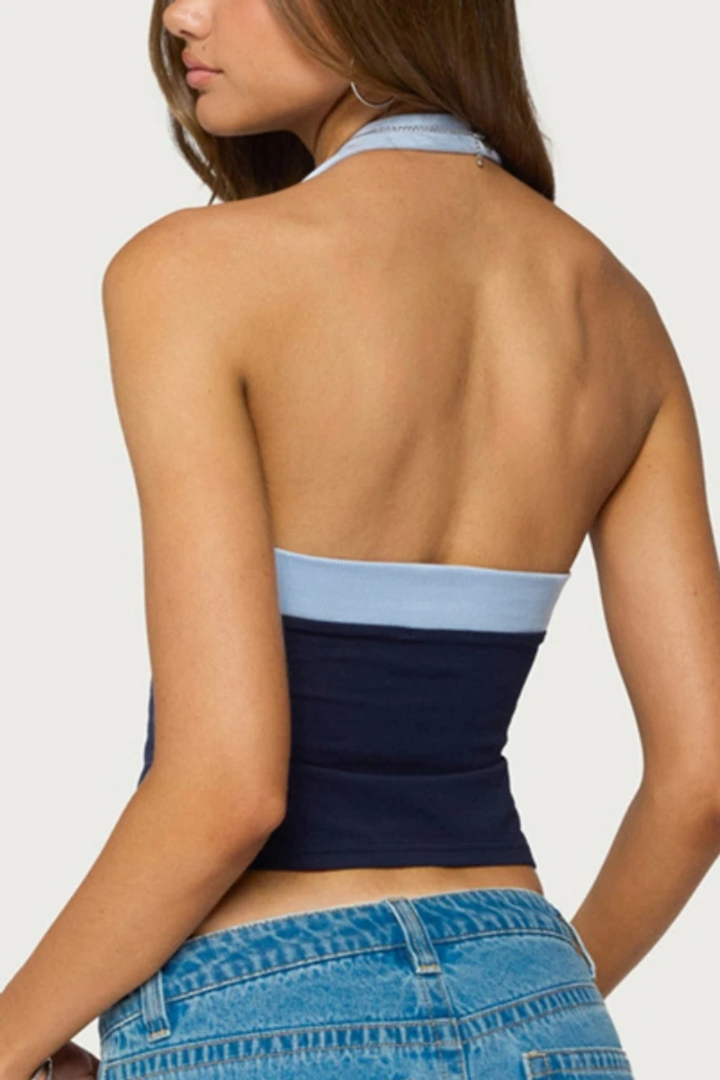 Edikted Tanna Contrast Halter Top