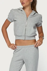 Edikted Rachel Short Sleeve Hooded Top