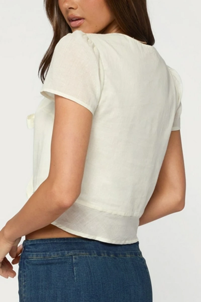 Edikted Rhorie Cotton Button Up Top
