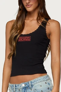 Edikted Rockstar Girlfriend Lacey Tank Top