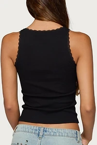 Edikted Rockstar Girlfriend Lacey Tank Top