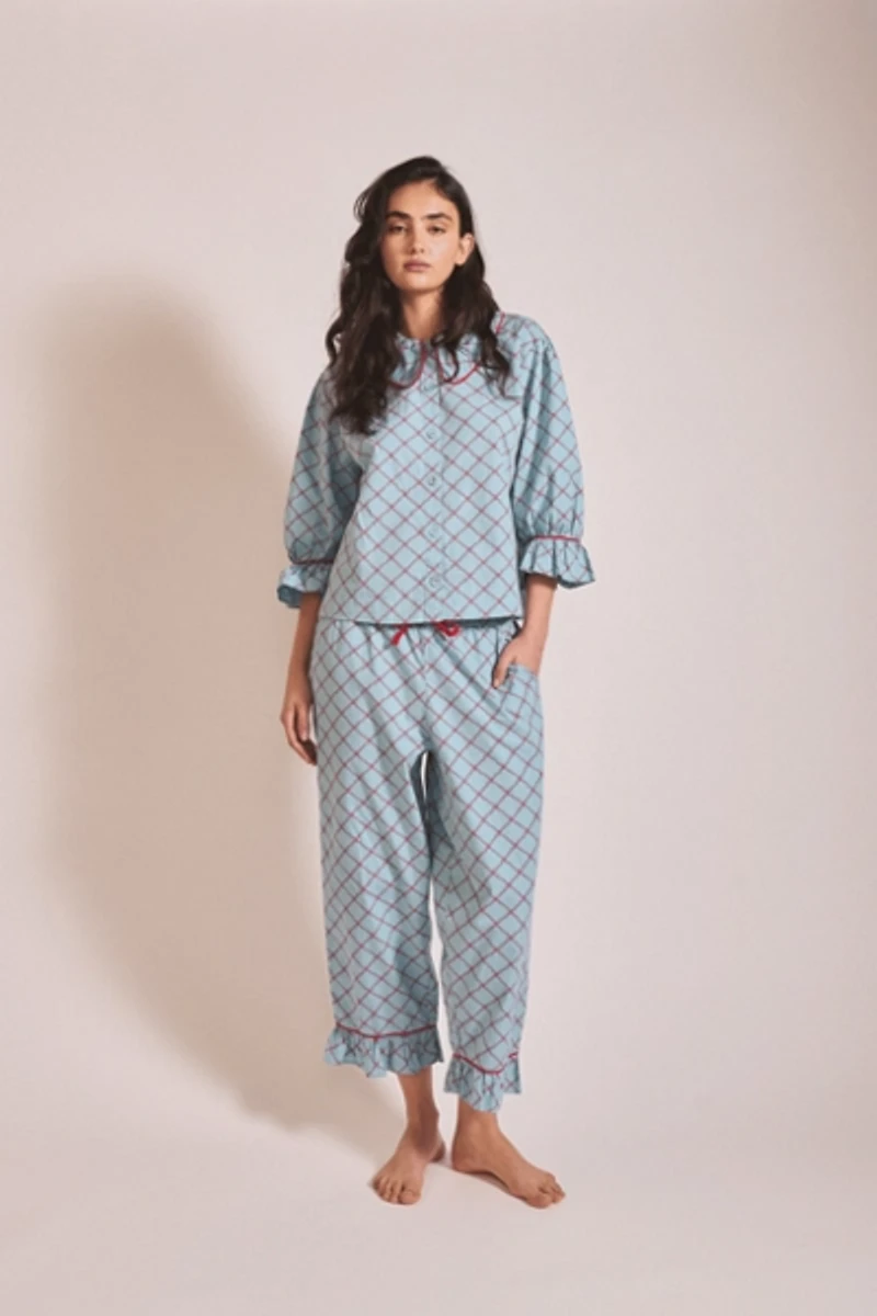 TBCo Cotton Lattice Cropped Pajamas Set