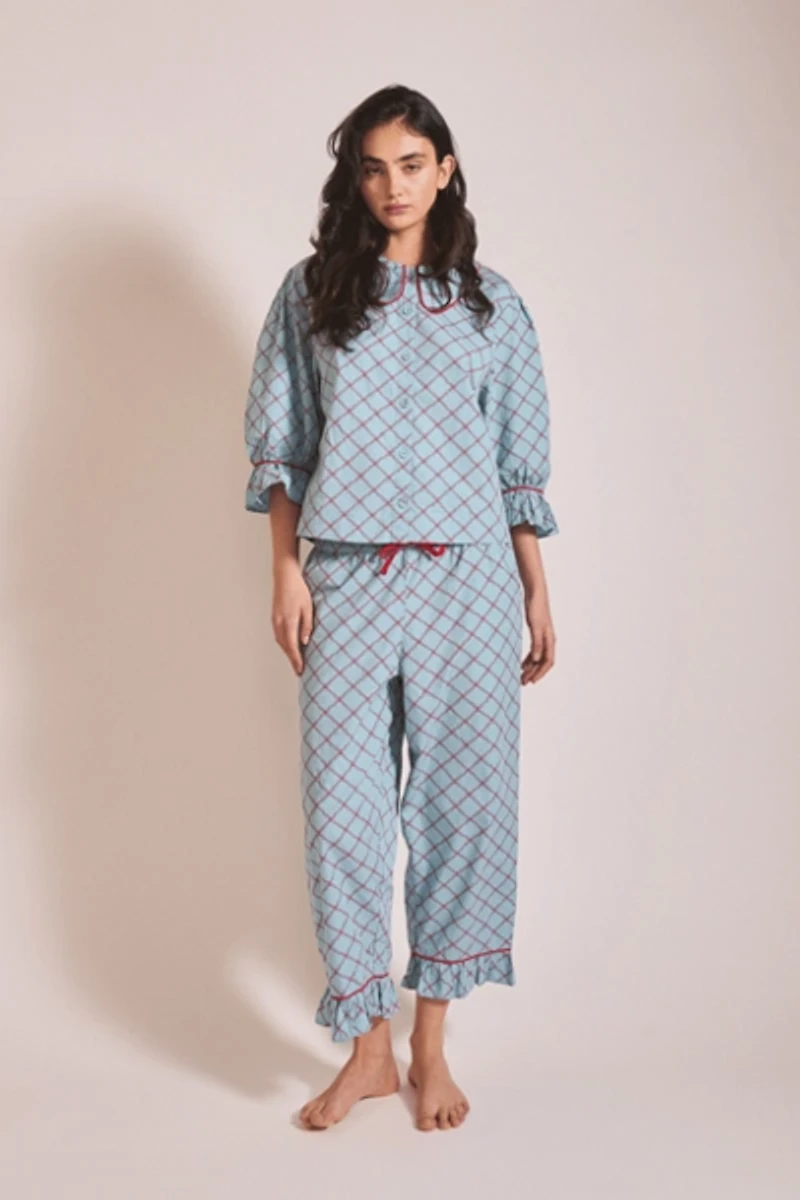 TBCo Cotton Lattice Cropped Pajamas Set