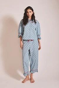 TBCo Cotton Lattice Cropped Pajamas Set